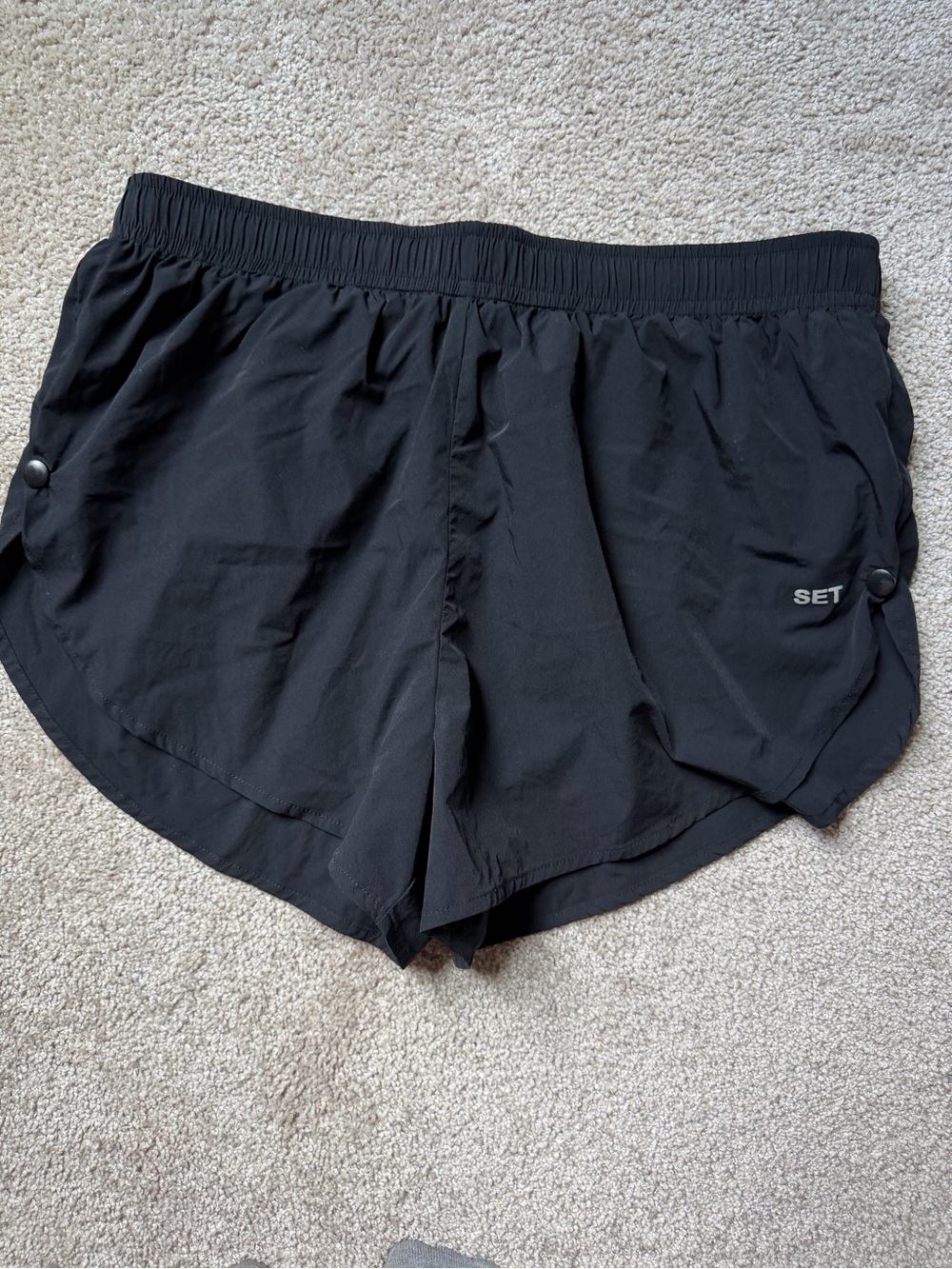 SET Active Black Athletic Shorts with Side Snap Detail